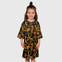 Платье клеш для девочки Цветные цепи, абстракция, цвет: 3D-принт — фото 2