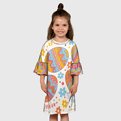 Платье клеш для девочки Пасха, цвет: 3D-принт — фото 2