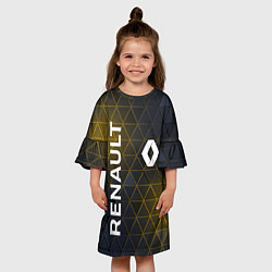 Платье клеш для девочки RENAULT РЕНО ЖЕЛТАЯ ГЕОМЕТРИЯ, цвет: 3D-принт — фото 2