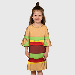 Платье клеш для девочки Бутерброд, цвет: 3D-принт — фото 2