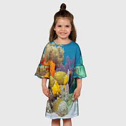 Платье клеш для девочки Морской мир, цвет: 3D-принт — фото 2