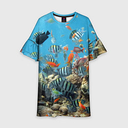 Детское платье Коралловые рыбки