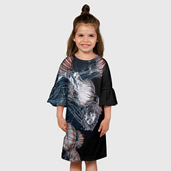 Платье клеш для девочки Медузы, цвет: 3D-принт — фото 2
