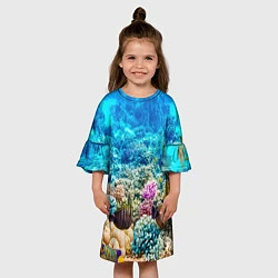 Платье клеш для девочки Риф, цвет: 3D-принт — фото 2