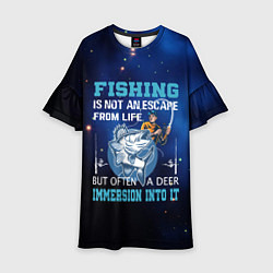 Платье клеш для девочки FISHING PLANET Рыбалка, цвет: 3D-принт