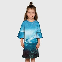 Платье клеш для девочки Под водой, цвет: 3D-принт — фото 2