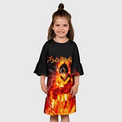 Платье клеш для девочки Юно в огне Чёрный клевер, цвет: 3D-принт — фото 2
