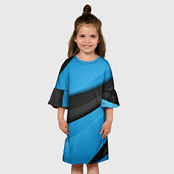 Платье клеш для девочки Blue Sport Style, цвет: 3D-принт — фото 2