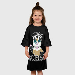 Платье клеш для девочки Furry wolf, цвет: 3D-принт — фото 2