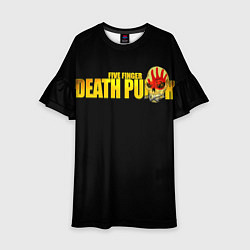 Платье клеш для девочки FFDP Five Finger Death Punch, цвет: 3D-принт