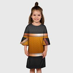 Платье клеш для девочки 3d gold black, цвет: 3D-принт — фото 2