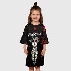 Платье клеш для девочки Загред Чёрный Клевер, цвет: 3D-принт — фото 2