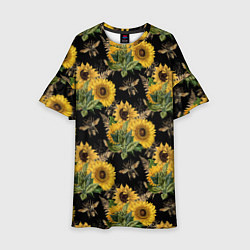 Детское платье Fashion Sunflowers and bees