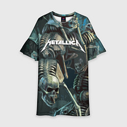 Платье клеш для девочки Metallica Metal Skull, цвет: 3D-принт