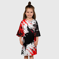 Платье клеш для девочки БЕРСЕРК краска брызги, цвет: 3D-принт — фото 2
