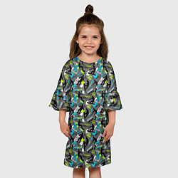 Платье клеш для девочки Сноуборд, цвет: 3D-принт — фото 2