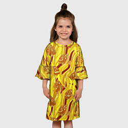 Платье клеш для девочки Солнечные пираньи, цвет: 3D-принт — фото 2
