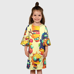 Платье клеш для девочки Crazy Simpsons, цвет: 3D-принт — фото 2