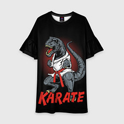 Платье клеш для девочки KARATE T-REX, цвет: 3D-принт