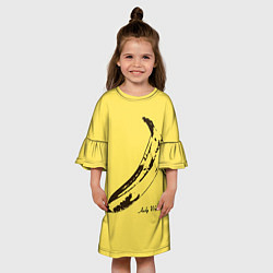 Платье клеш для девочки Энди Уорхол - Банан, цвет: 3D-принт — фото 2