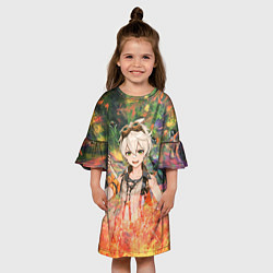 Платье клеш для девочки Беннетт Genshin Impact, цвет: 3D-принт — фото 2