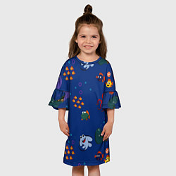 Платье клеш для девочки Подводный мир, цвет: 3D-принт — фото 2