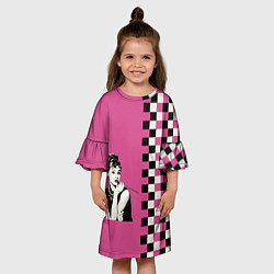Платье клеш для девочки Энди Уорхолл Одри Хебберн, цвет: 3D-принт — фото 2