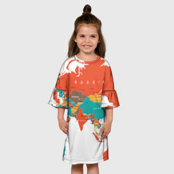 Платье клеш для девочки Россия мое сердце, цвет: 3D-принт — фото 2