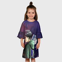 Платье клеш для девочки Атака титанов, цвет: 3D-принт — фото 2