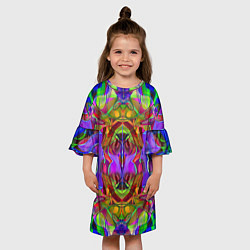 Платье клеш для девочки Психоделика Абстракция, цвет: 3D-принт — фото 2