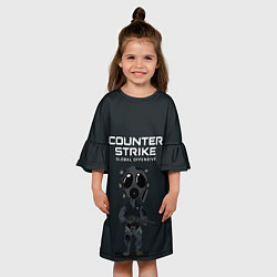 Платье клеш для девочки CS GO COUNTER TERRORIS Z, цвет: 3D-принт — фото 2