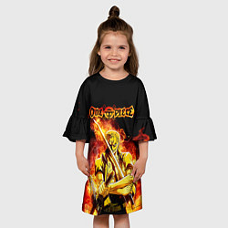 Платье клеш для девочки Зоро в огне One Piece Большой куш, цвет: 3D-принт — фото 2