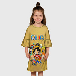 Платье клеш для девочки Персонажи One Piece Большой куш, цвет: 3D-принт — фото 2