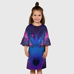Платье клеш для девочки Космо Волк, цвет: 3D-принт — фото 2