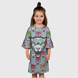 Платье клеш для девочки Леопард, цвет: 3D-принт — фото 2