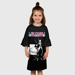Платье клеш для девочки Стильный блич ичиго курасаки, цвет: 3D-принт — фото 2