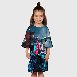 Платье клеш для девочки Cyberpunk, цвет: 3D-принт — фото 2