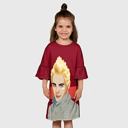 Платье клеш для девочки 30 SECONDS TO MARS Jared Leto спина Z, цвет: 3D-принт — фото 2