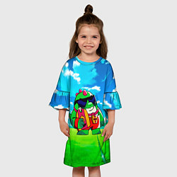 Платье клеш для девочки Базз Buzz Brawl Stars, цвет: 3D-принт — фото 2