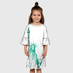 Платье клеш для девочки Статуя Свободы, цвет: 3D-принт — фото 2