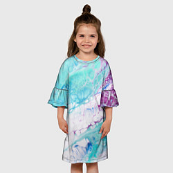 Платье клеш для девочки Цветная морская пена, цвет: 3D-принт — фото 2