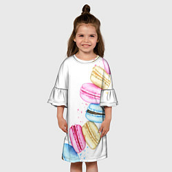 Платье клеш для девочки Macarons Нежный десерт, цвет: 3D-принт — фото 2