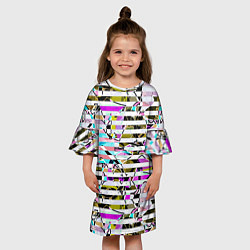 Платье клеш для девочки Полосатый абстрактный узор, цвет: 3D-принт — фото 2