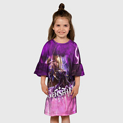 Платье клеш для девочки Геншин Импакт Фишль, цвет: 3D-принт — фото 2