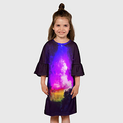 Платье клеш для девочки ТУМАННОСТЬ, цвет: 3D-принт — фото 2