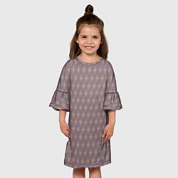 Платье клеш для девочки Тонкие ромбы, цвет: 3D-принт — фото 2