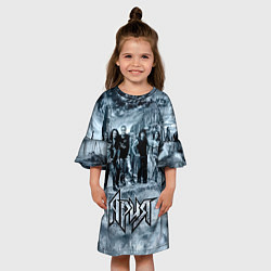 Платье клеш для девочки Группа Ария, цвет: 3D-принт — фото 2