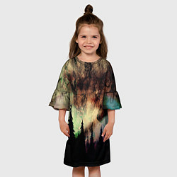 Платье клеш для девочки СТРАШНЫЙ ЛЕС, цвет: 3D-принт — фото 2