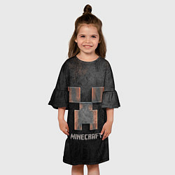 Платье клеш для девочки MINECRAFT TEXTURE IRON, цвет: 3D-принт — фото 2