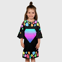 Платье клеш для девочки POP IT DIAMOND, цвет: 3D-принт — фото 2
